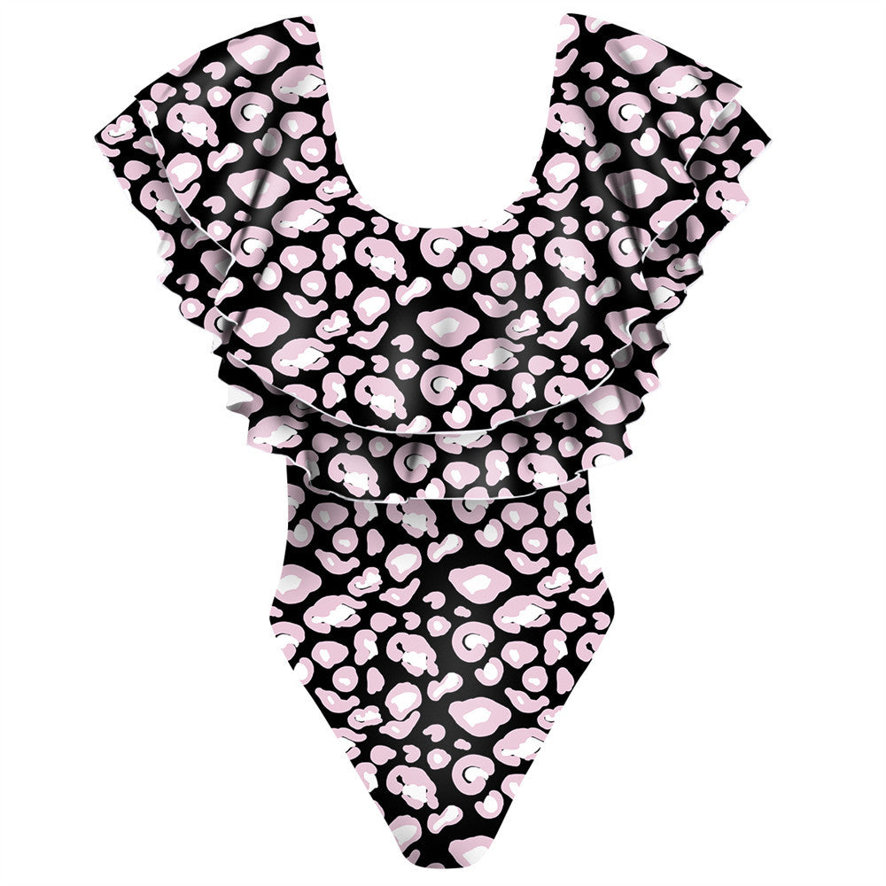 Wholesale Ruffled Polyester Parent-Child Swimwear